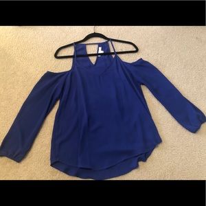 Blue cold shoulder blouse size small